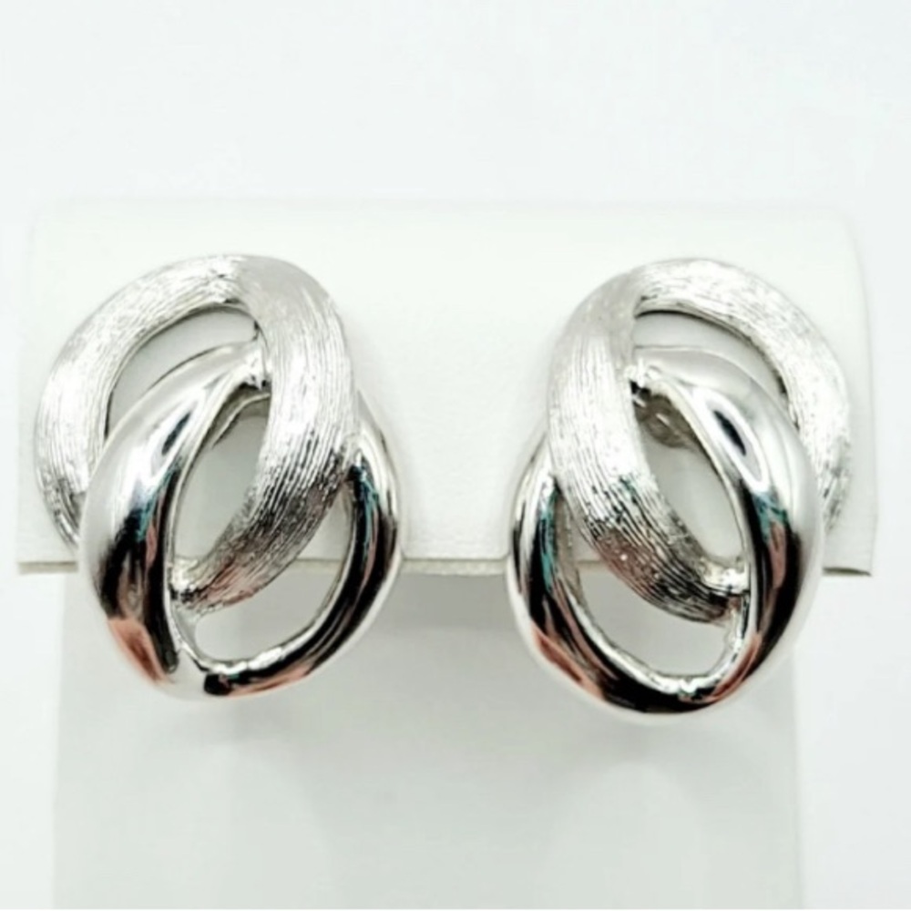 Napier Elegant Silver Vintage Knot Earrings